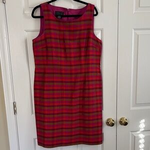 Sleeveless silk plaid dress